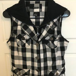 Maurices Checkered Vest with Hood